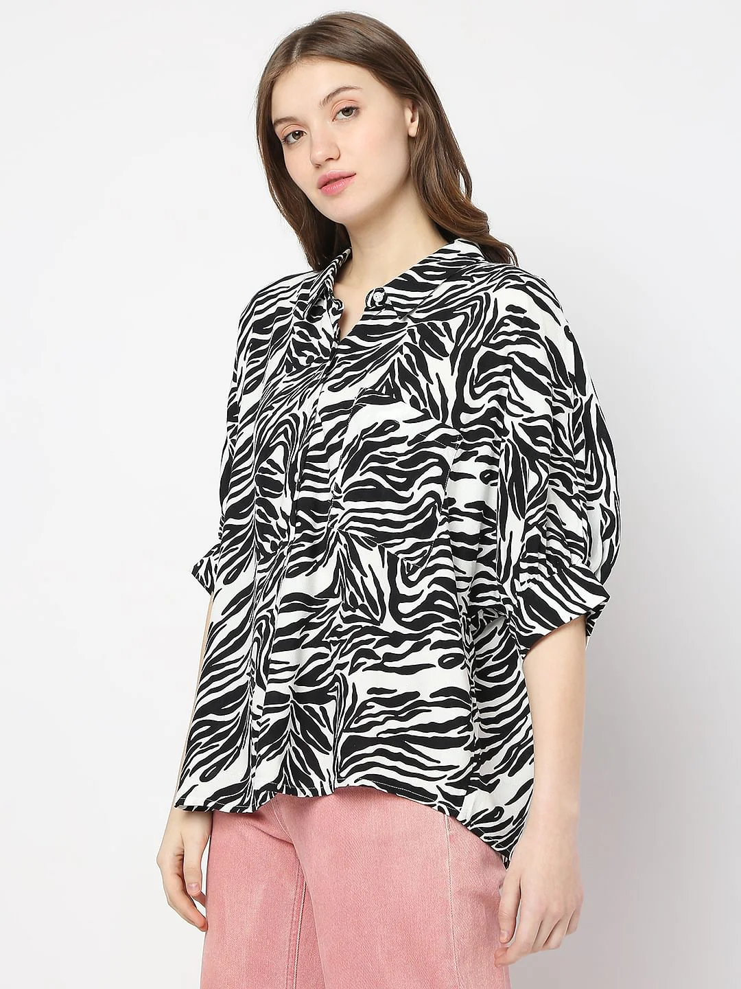 White Animal Print Shirt - Image 3
