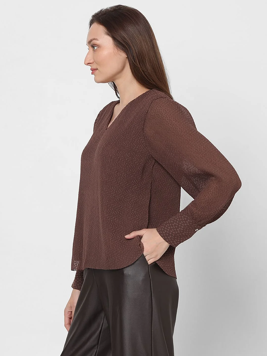 Brown Georgette Top - Image 3