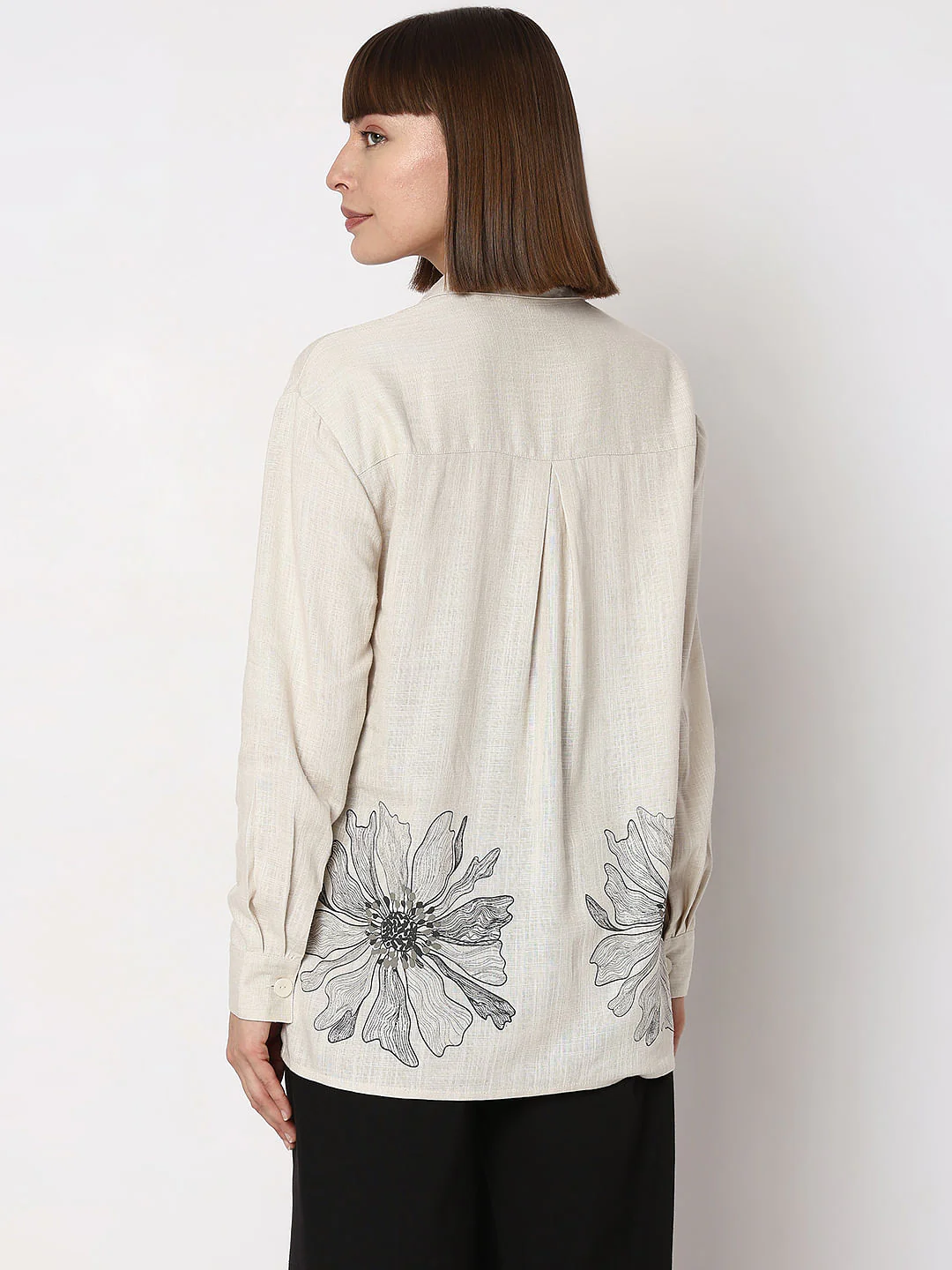 Off-White Floral Asymmetric Shirt - Image 4