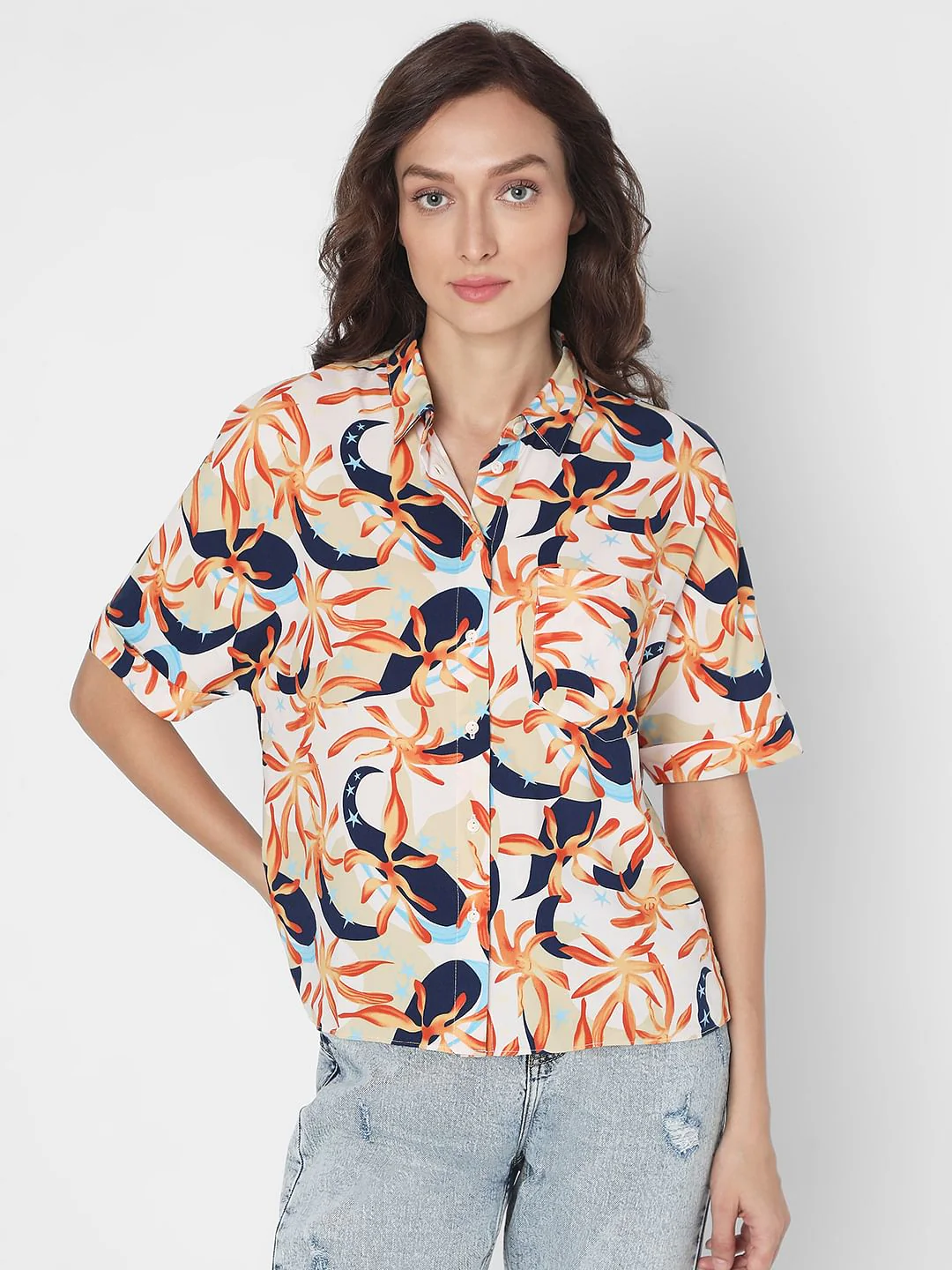 Peach Printed Shirt - Image 2