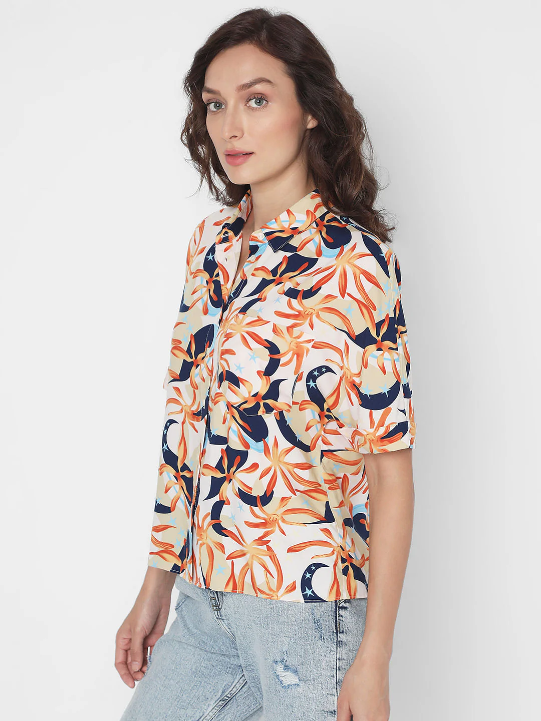 Peach Printed Shirt - Image 3