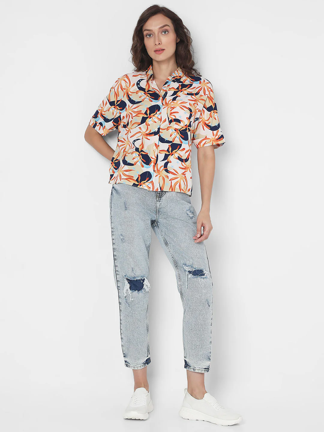 Peach Printed Shirt - Image 5