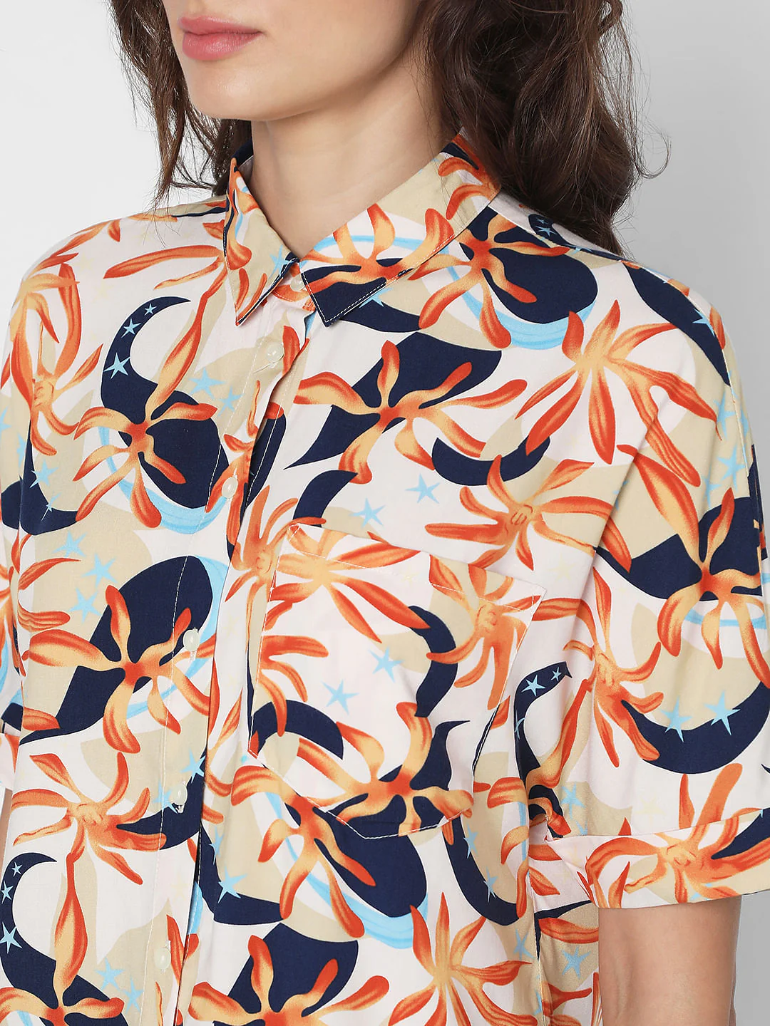 Peach Printed Shirt - Image 8