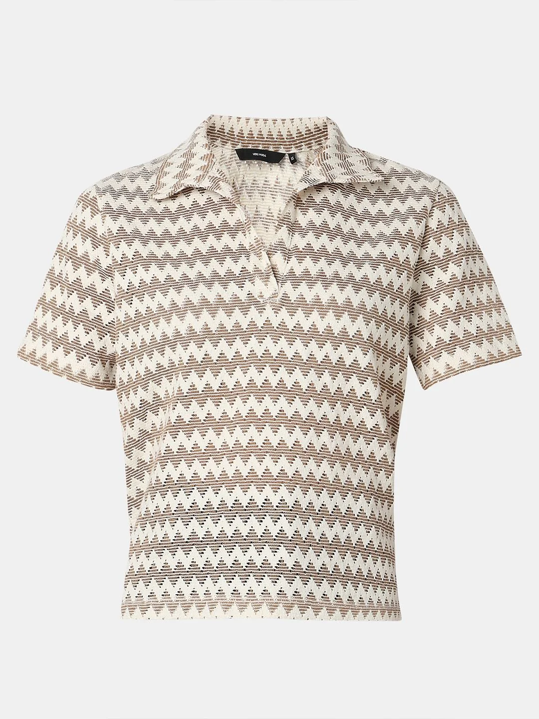 Brown Abstract Print Polo - Image 7