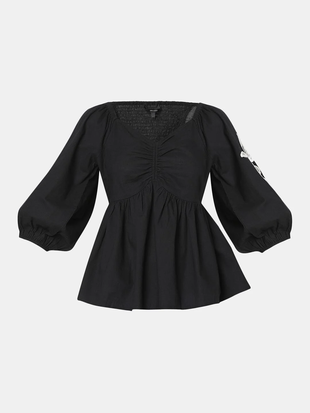 Black Floral Embroidered Top - Image 7