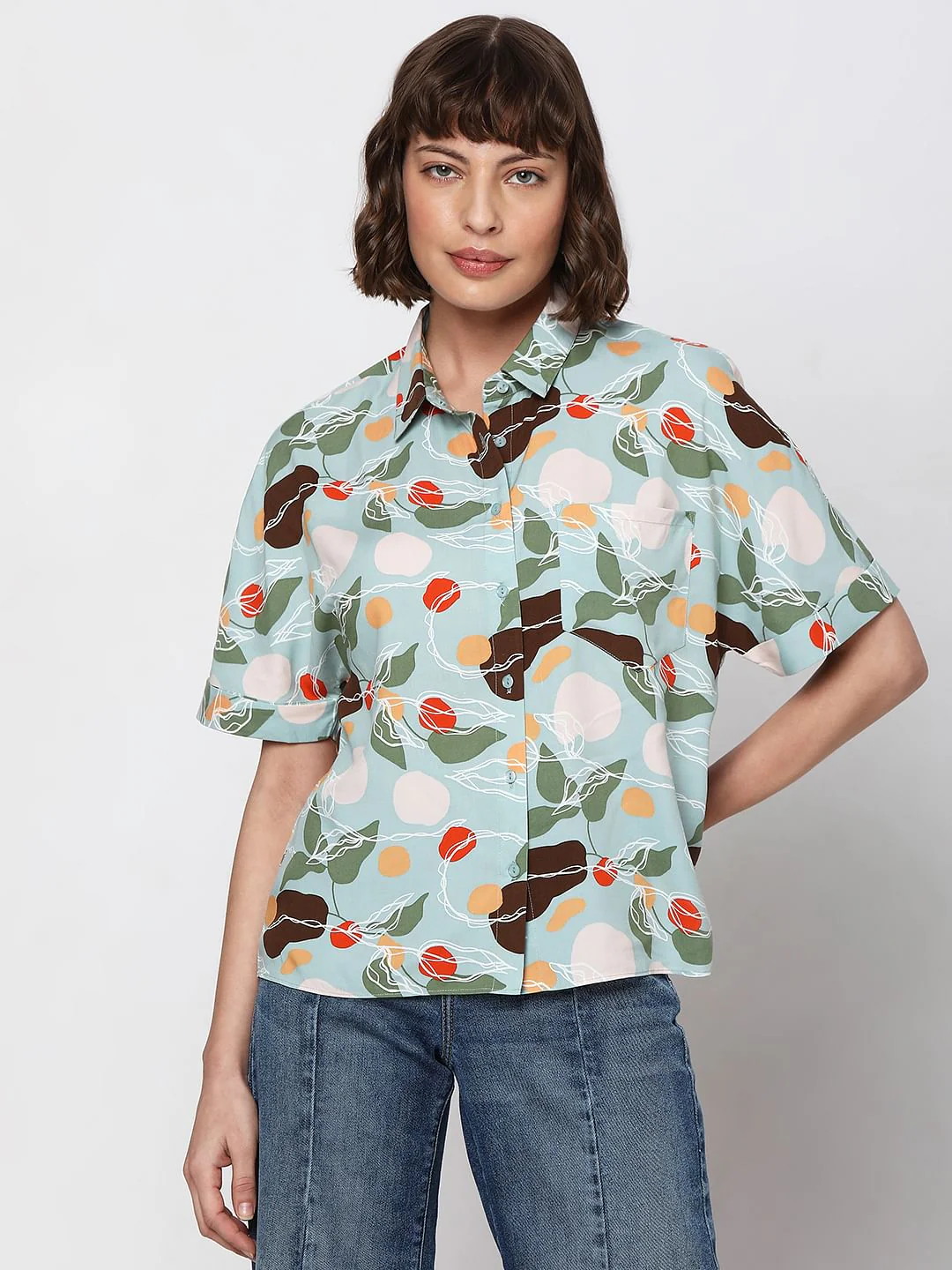 Green Printed Shirt - Image 2