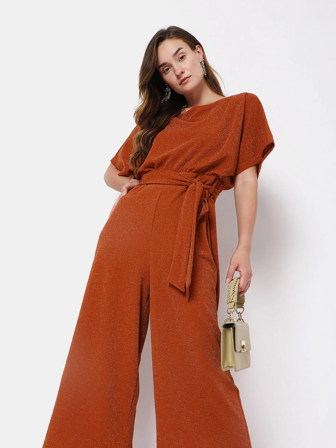 Brown Shimmer Jumpsuit