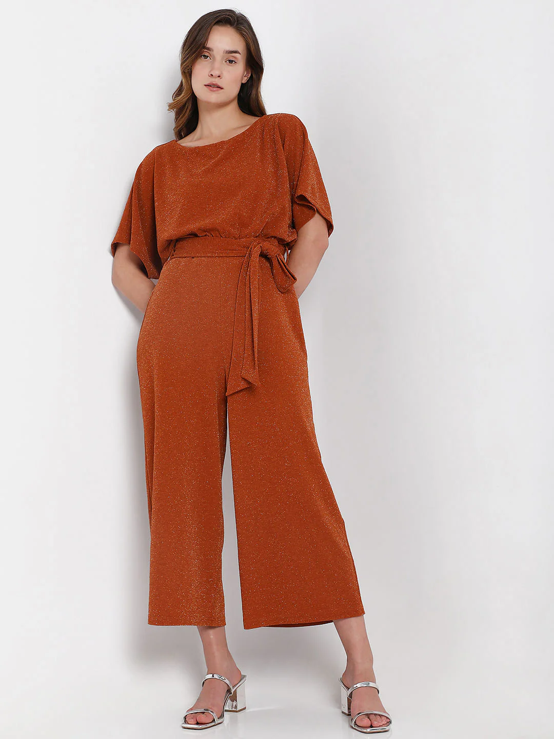 Brown Shimmer Jumpsuit - Image 2