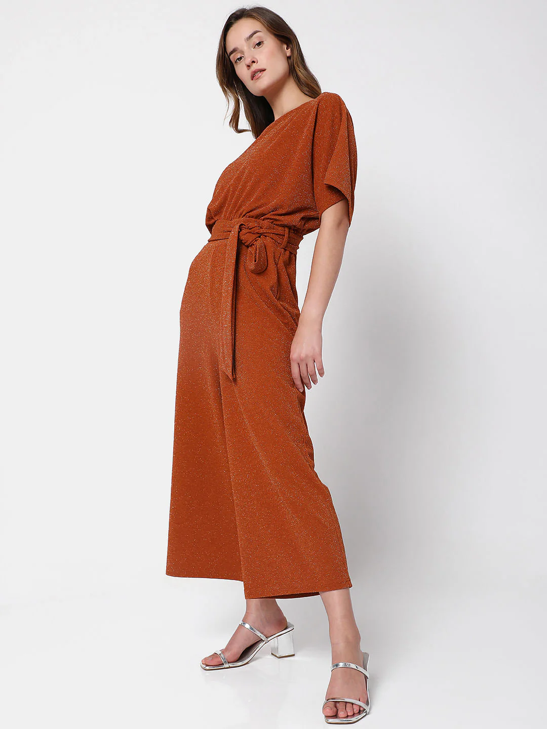 Brown Shimmer Jumpsuit - Image 3