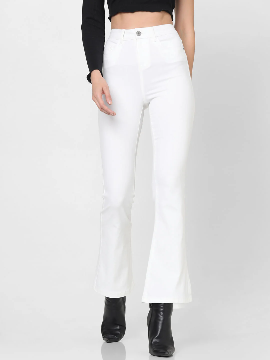 White High Rise Petra Bootcut Jeans - Image 2