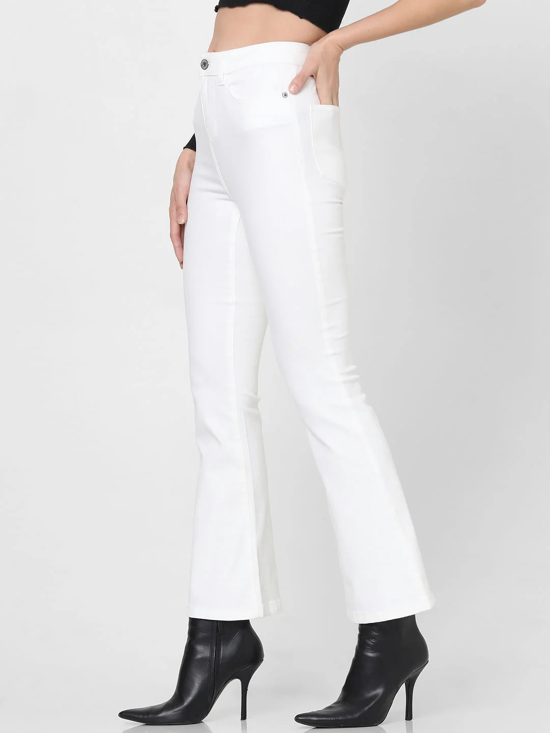 White High Rise Petra Bootcut Jeans - Image 3