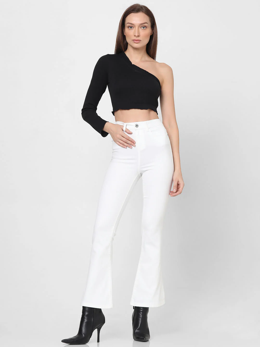 White High Rise Petra Bootcut Jeans - Image 5