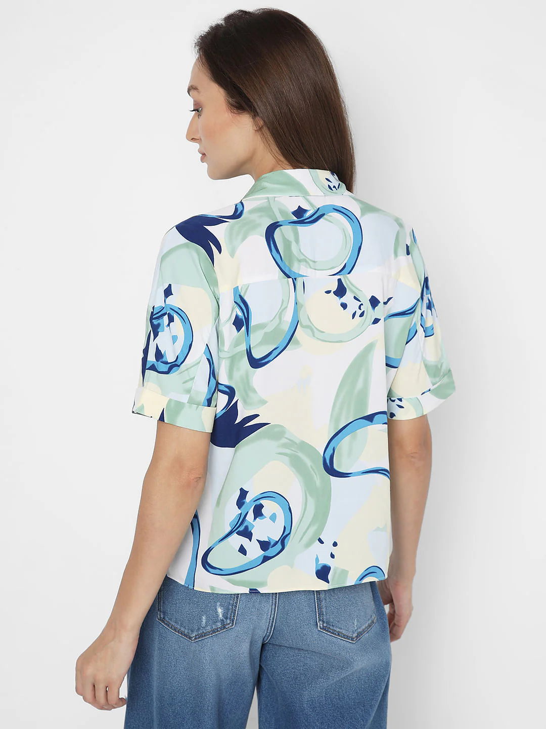 Blue Abstract Print Shirt - Image 4