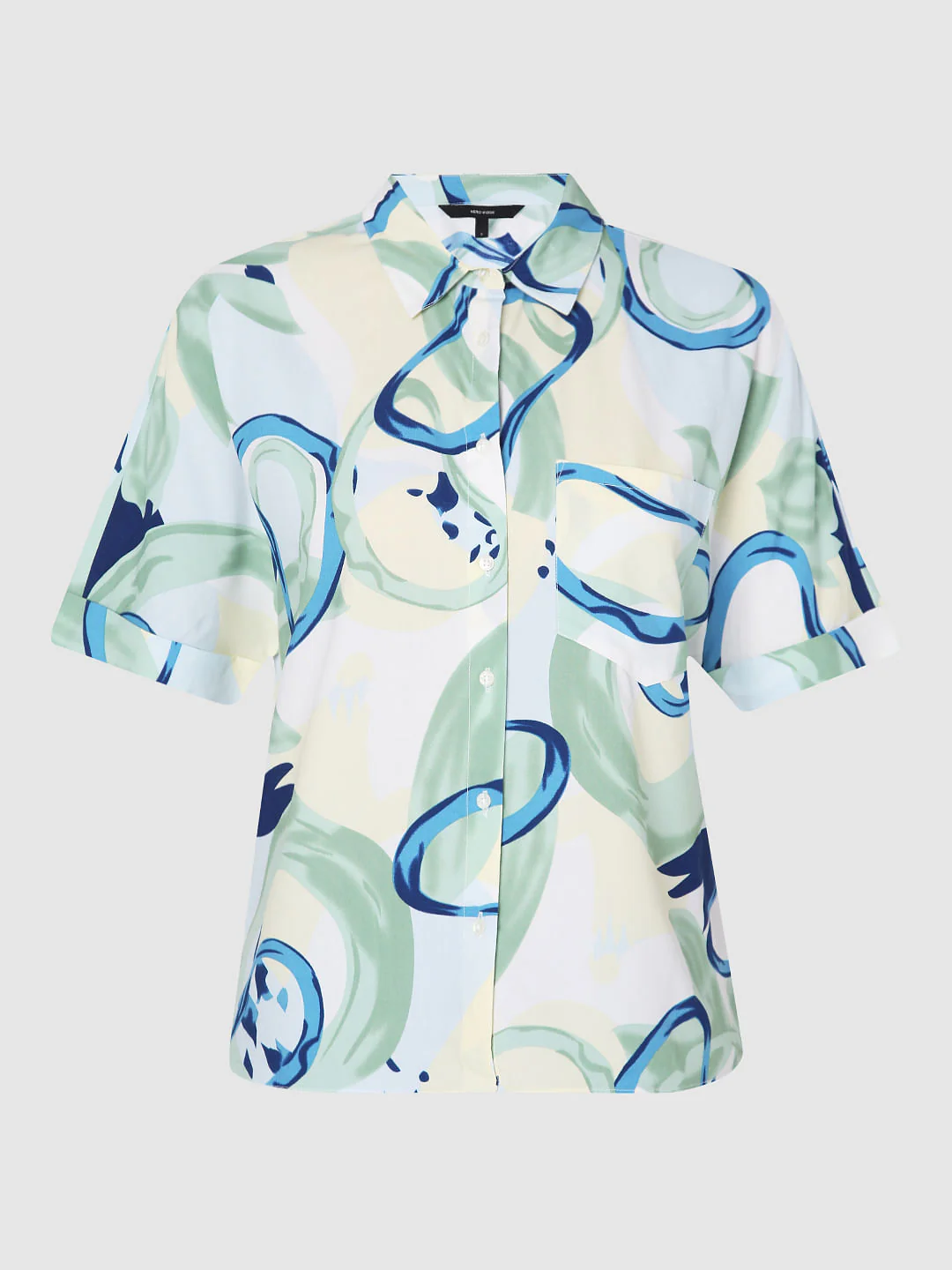 Blue Abstract Print Shirt - Image 7