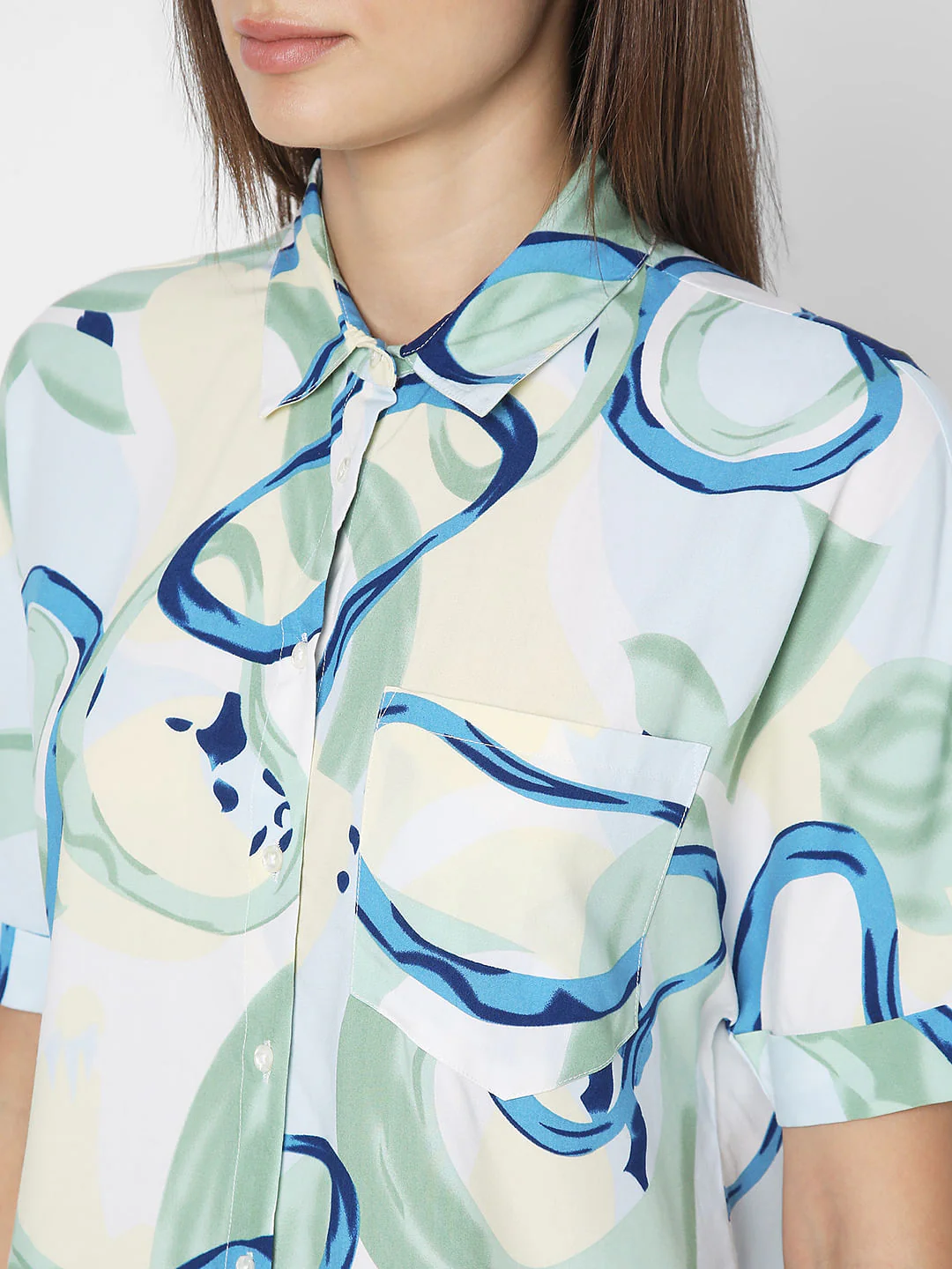 Blue Abstract Print Shirt - Image 8