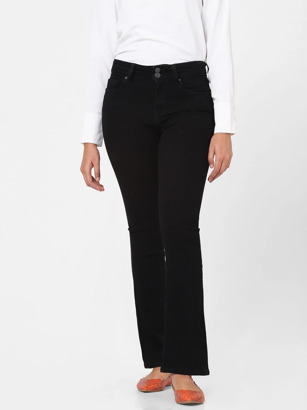 Black High Rise Bootcut Jeans