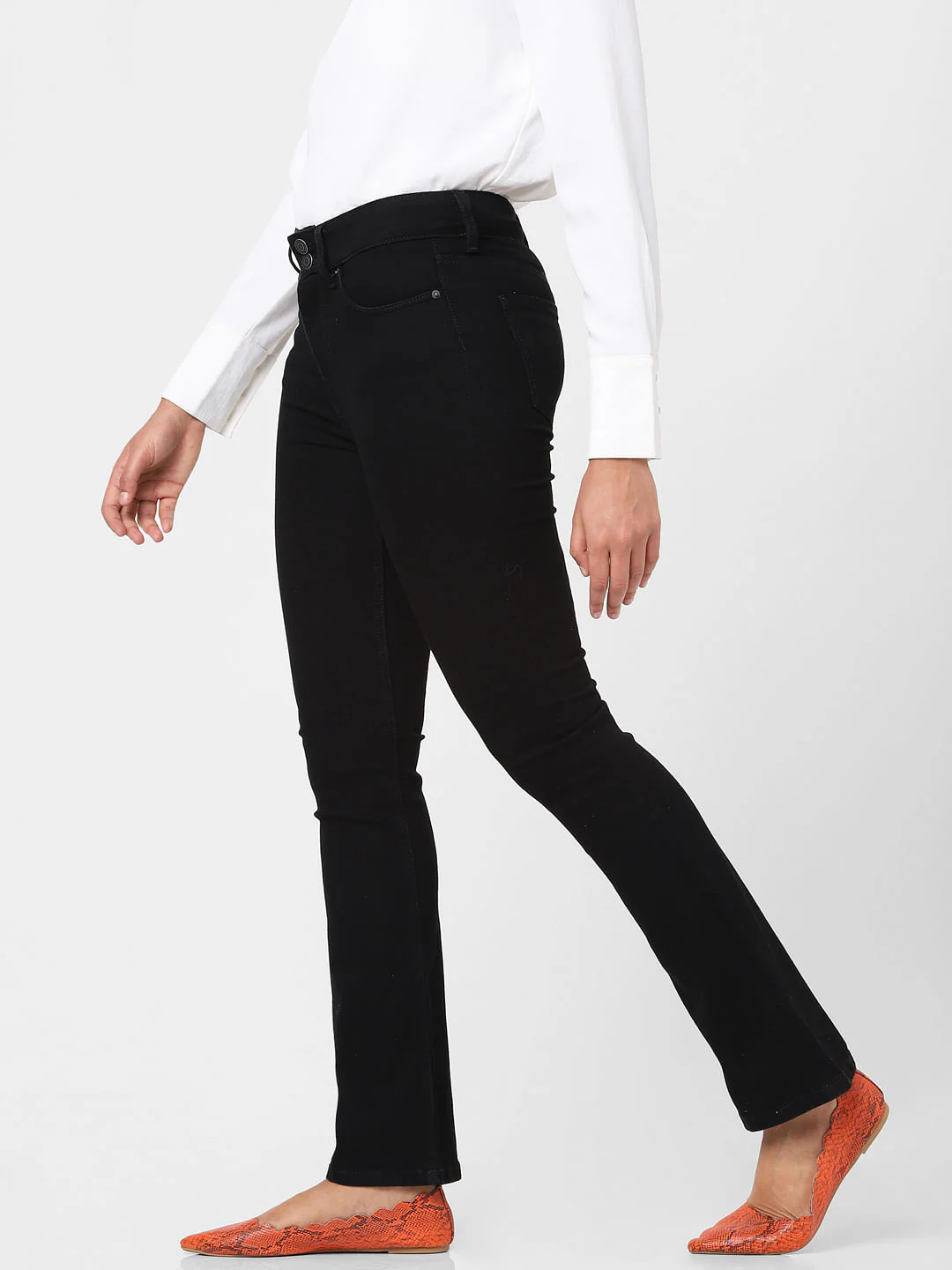 Black High Rise Bootcut Jeans - Image 3