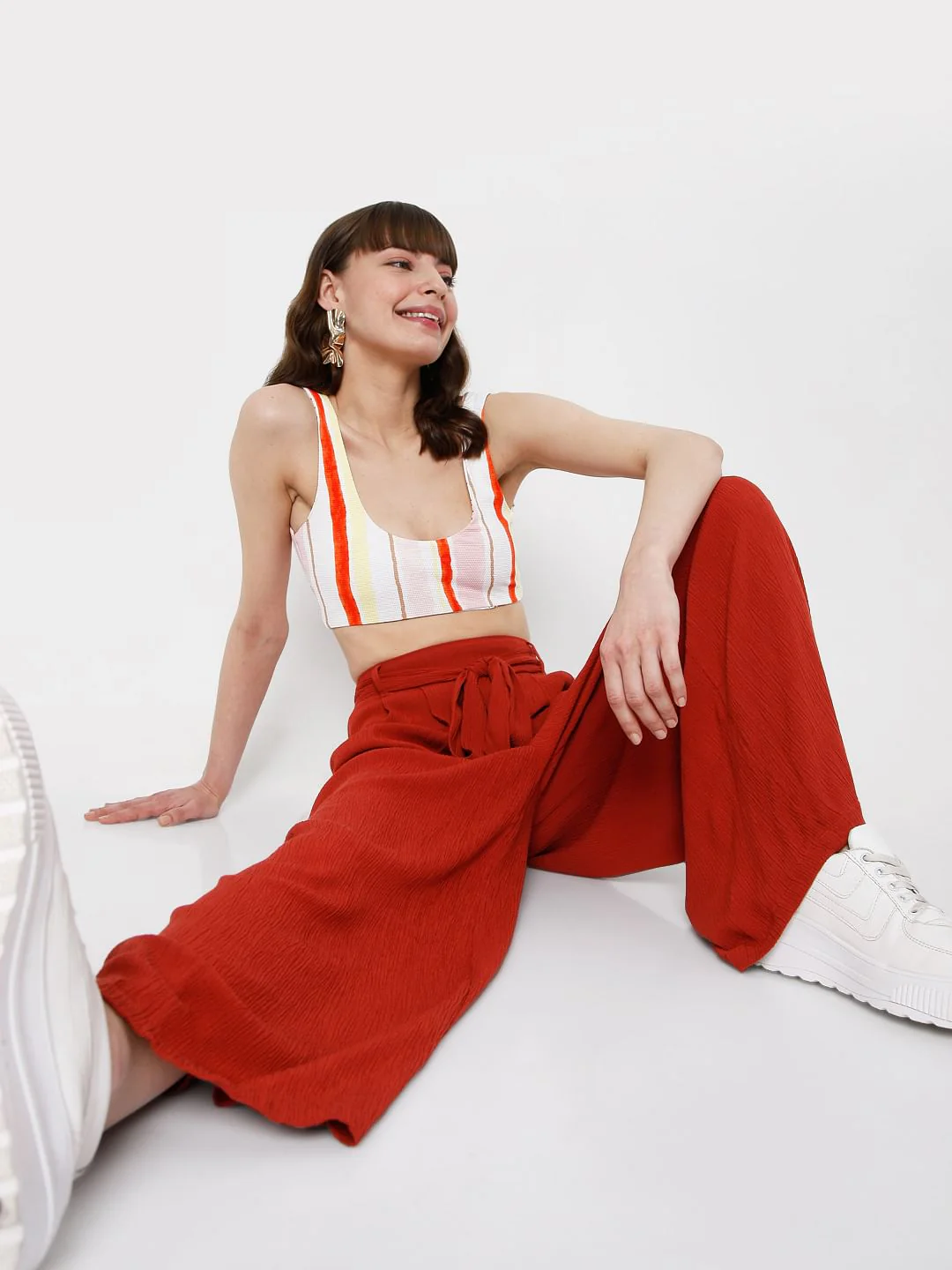 Brick Red Wide Leg Pants - Image 2