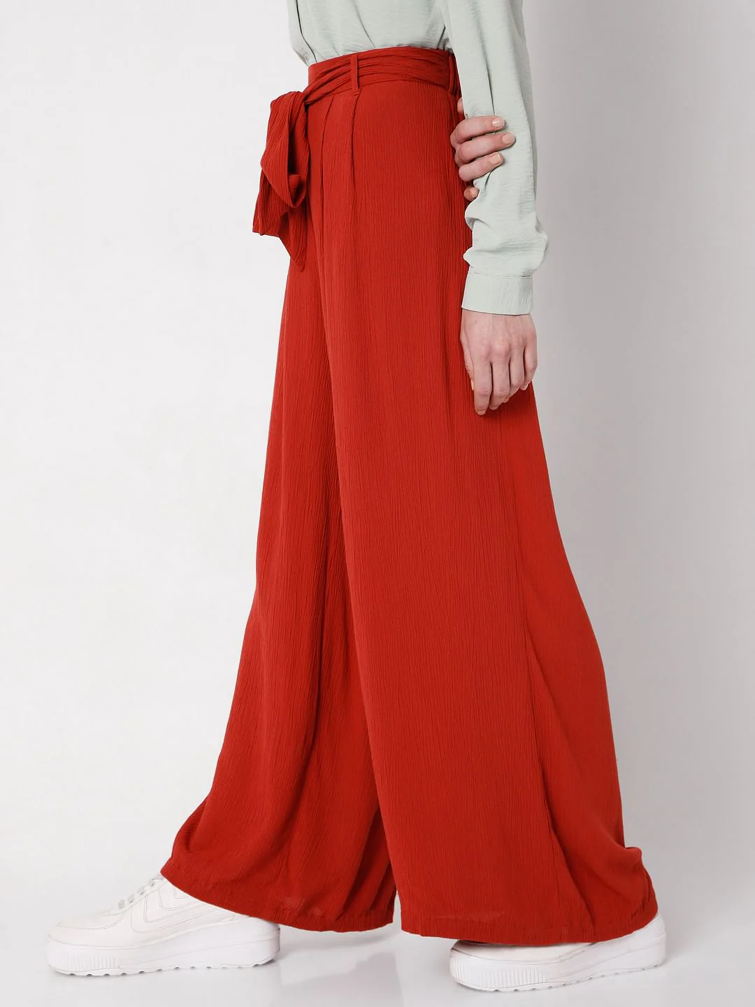 Brick Red Wide Leg Pants - Image 3