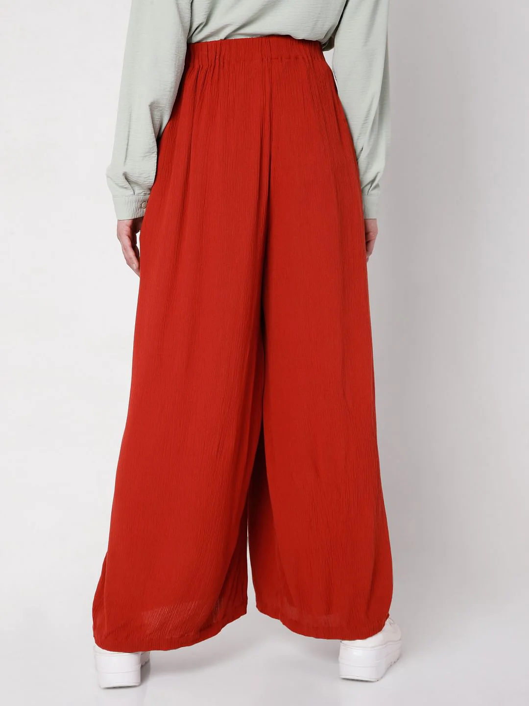 Brick Red Wide Leg Pants - Image 4