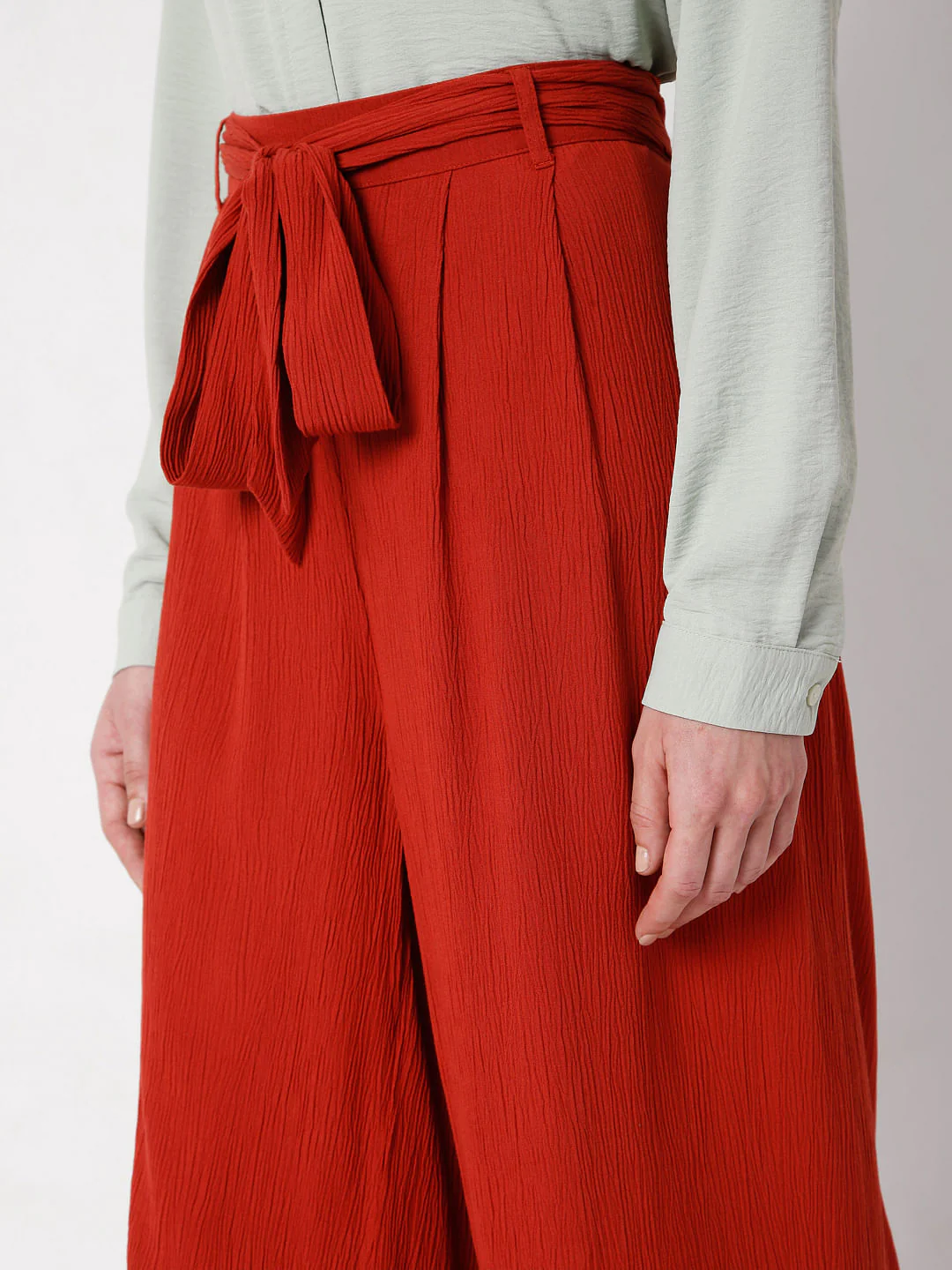 Brick Red Wide Leg Pants - Image 5