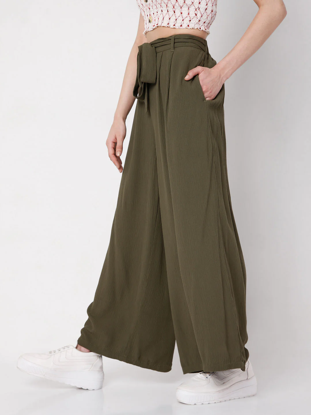 Green Wide Leg Pants - Image 3