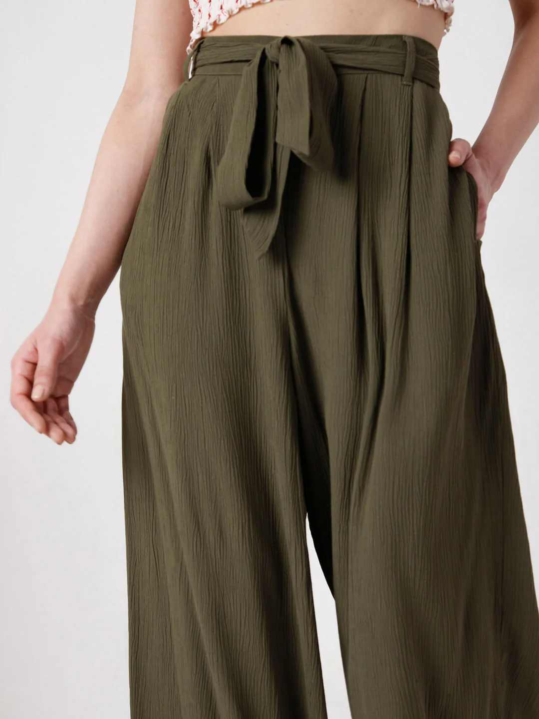 Green Wide Leg Pants - Image 5