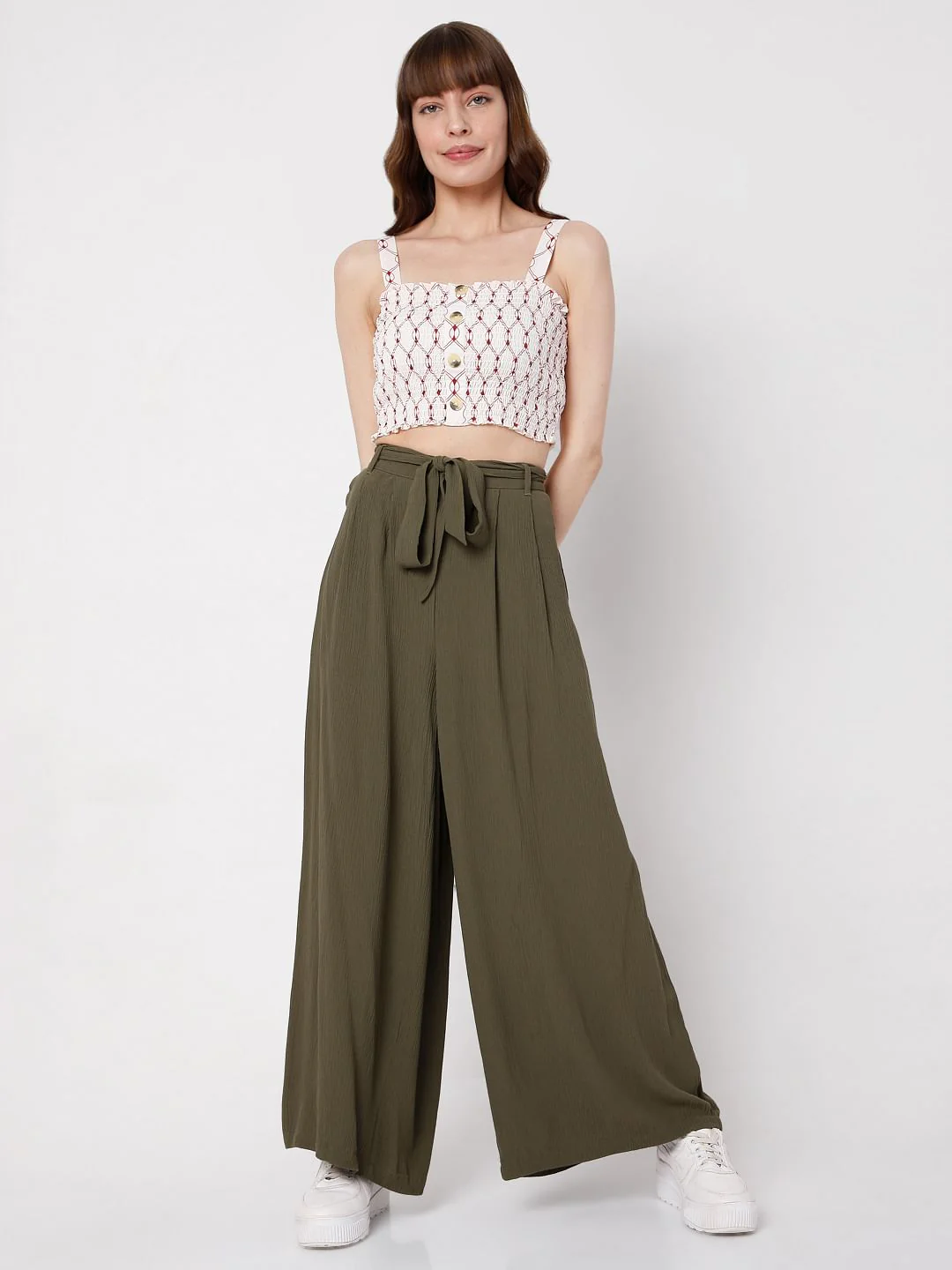 Green Wide Leg Pants - Image 6