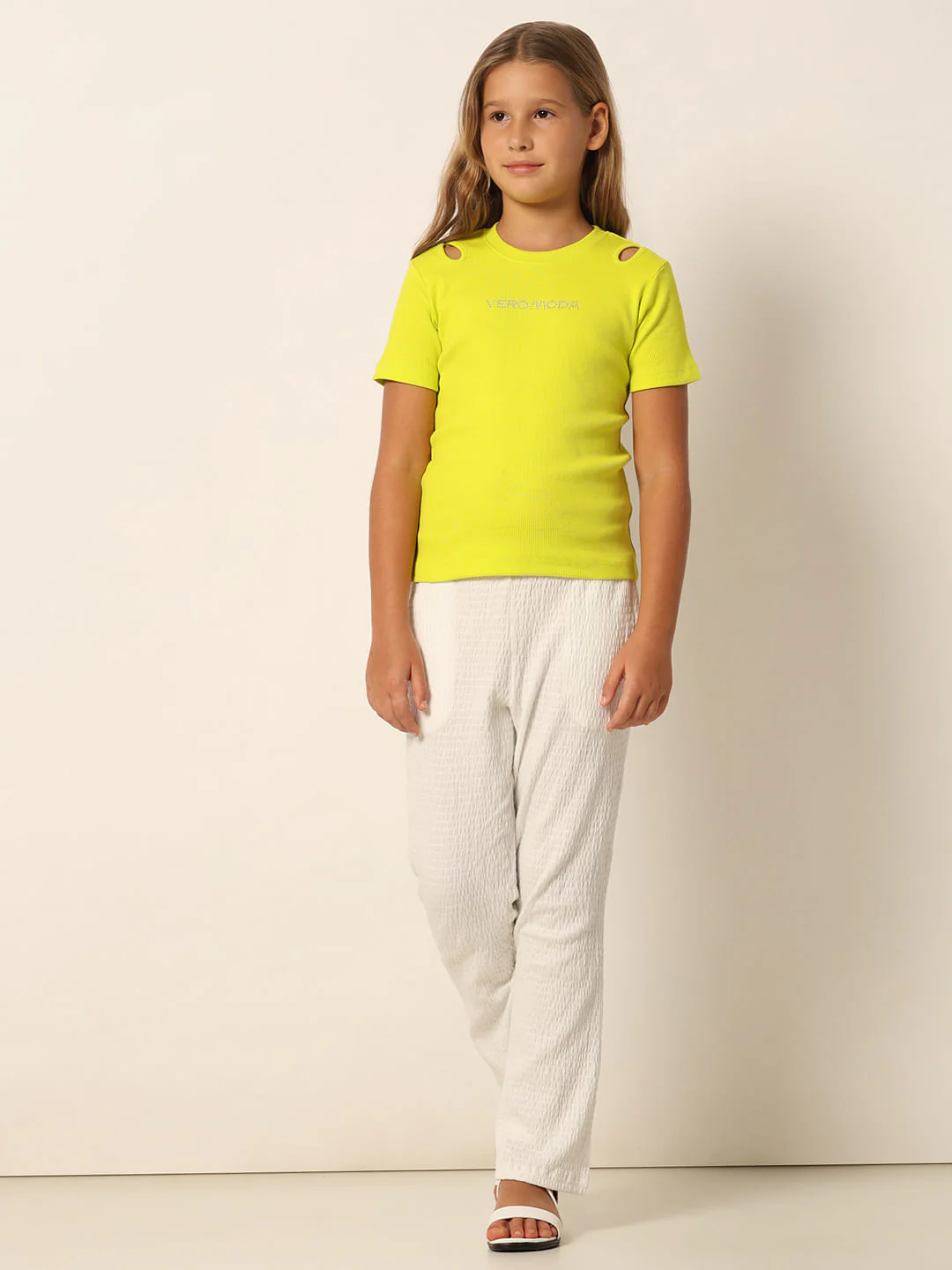 Neon Green Knitted Cut-Out T-Shirt - Image 5