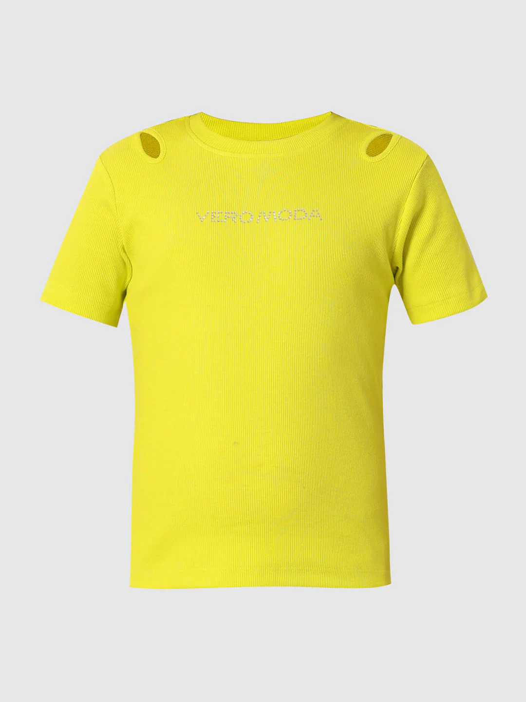 Neon Green Knitted Cut-Out T-Shirt - Image 6