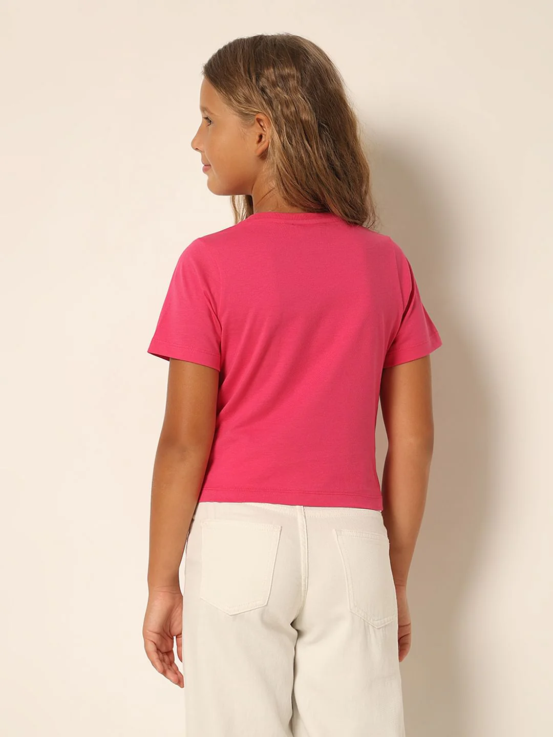 Girls Pink Typographic Print T-Shirt - Image 3