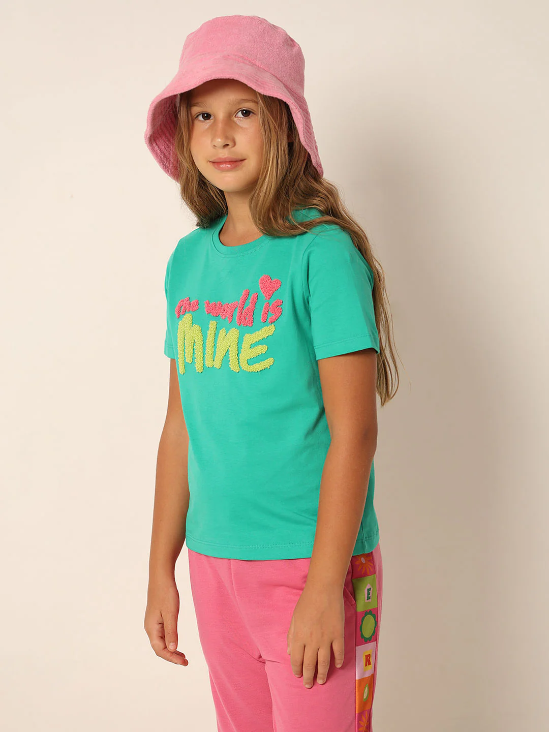 Green Text Print T-Shirt