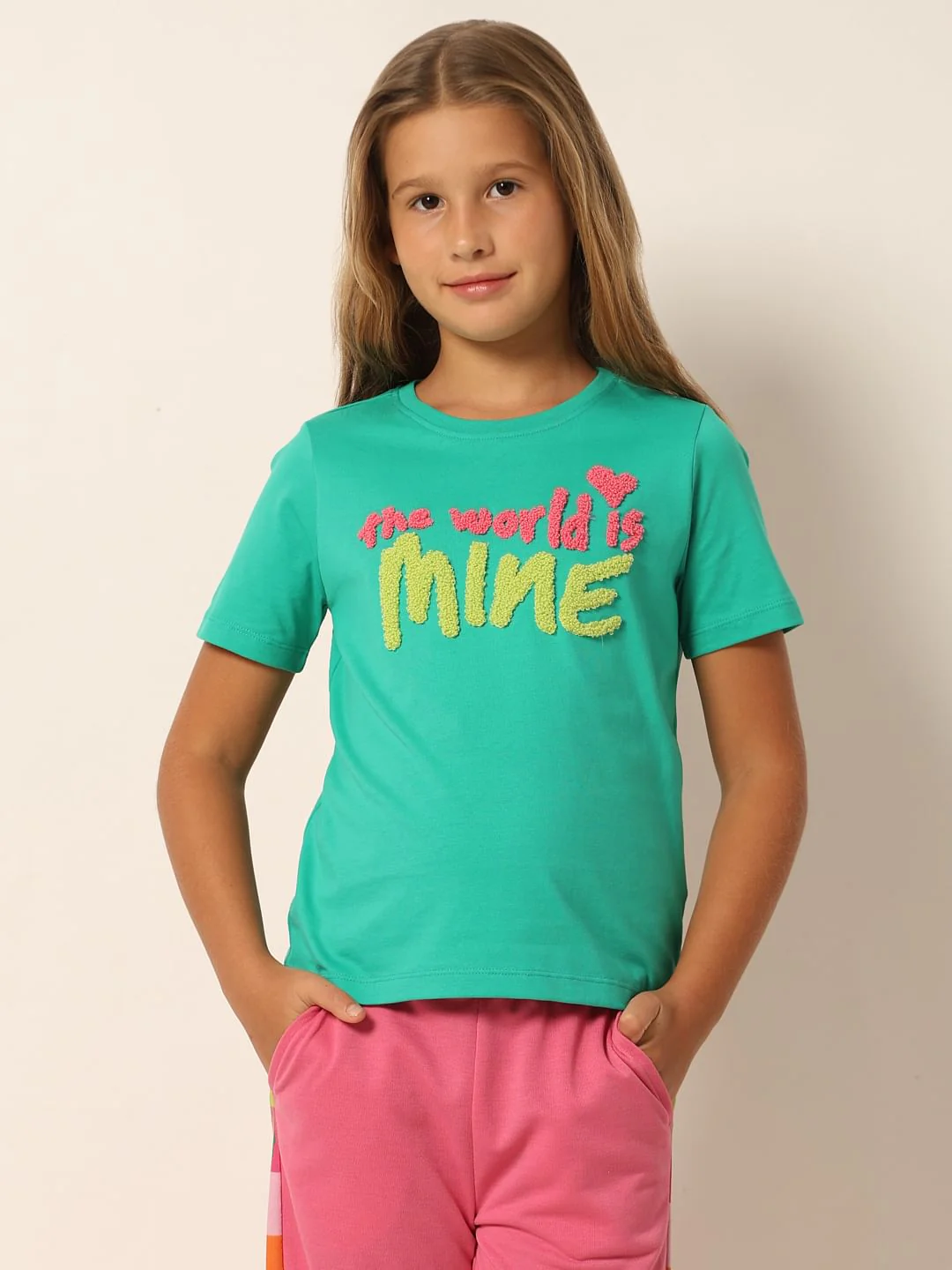 Green Text Print T-Shirt - Image 2