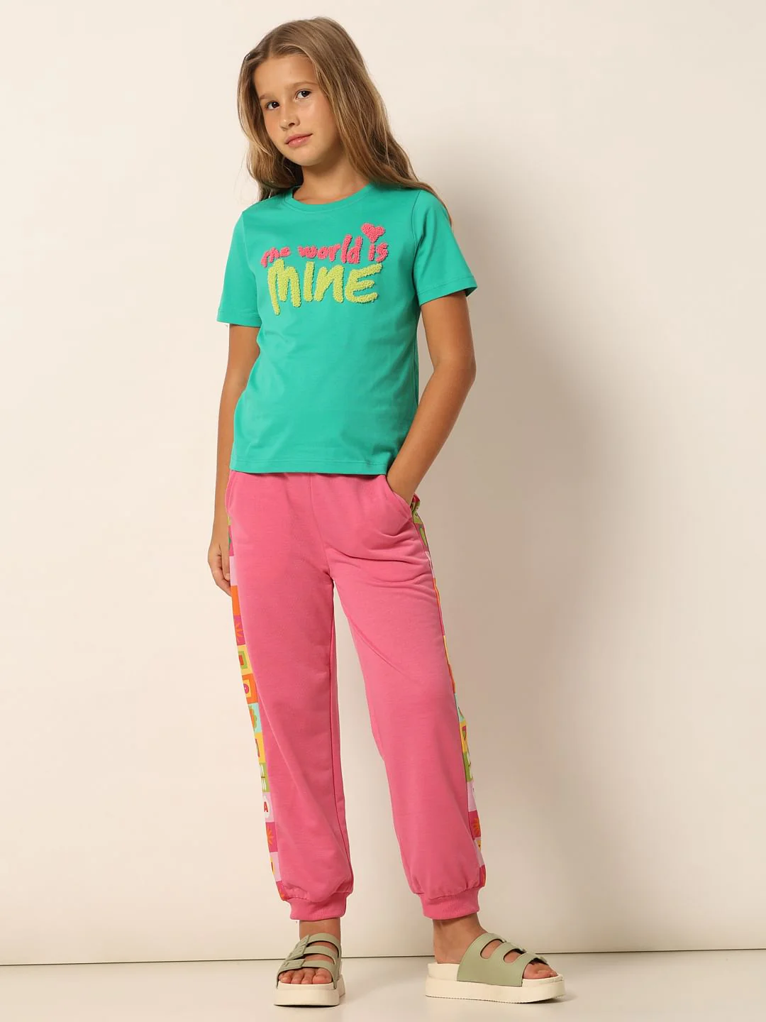 Green Text Print T-Shirt - Image 5