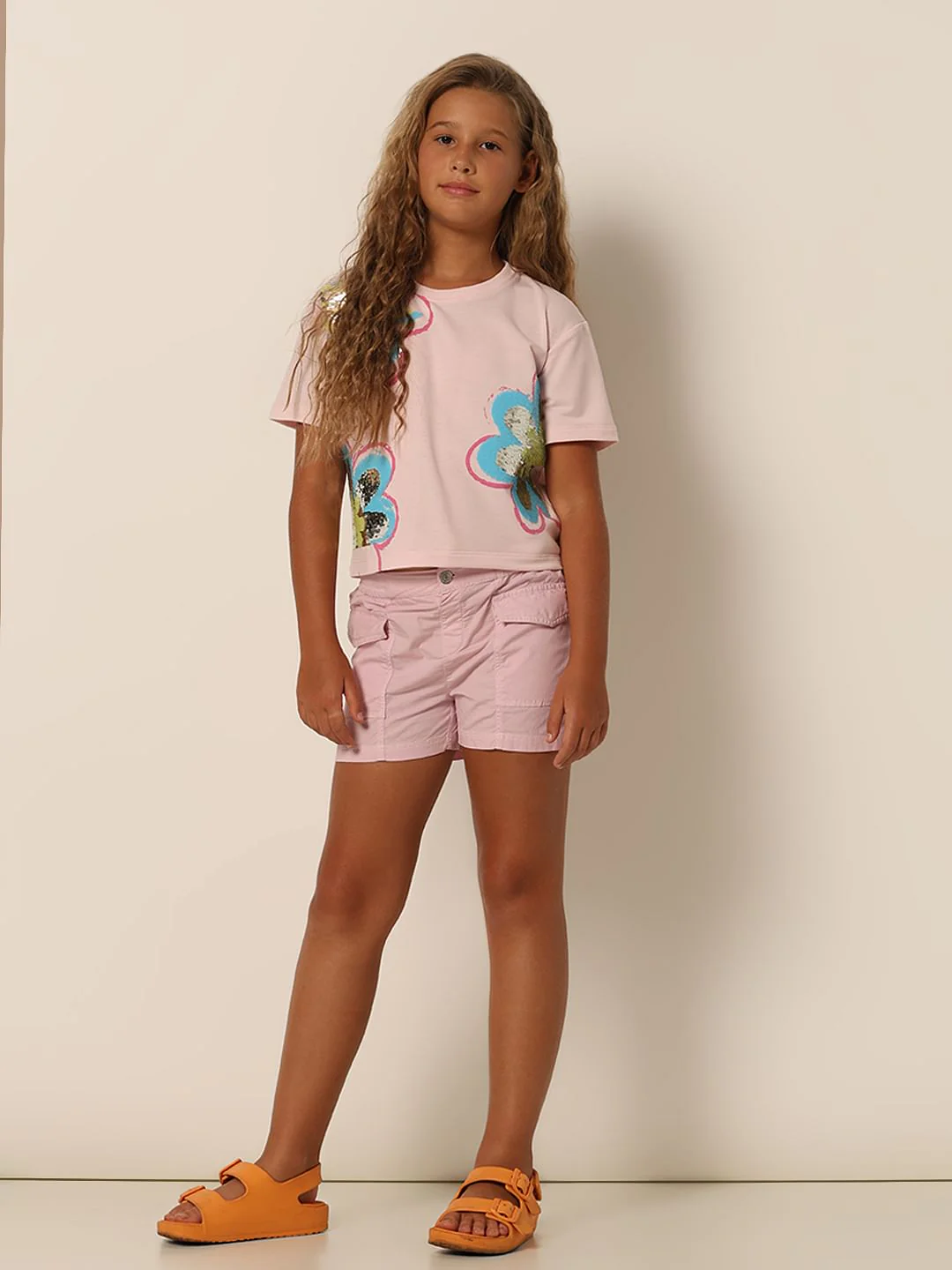 Girls Pink Sequin Detail T-Shirt - Image 5