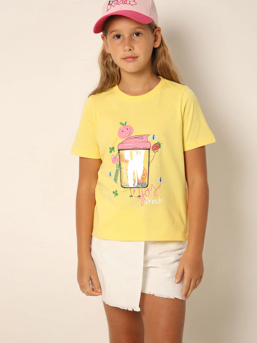 Yellow 3D Graphic Print T-Shirt