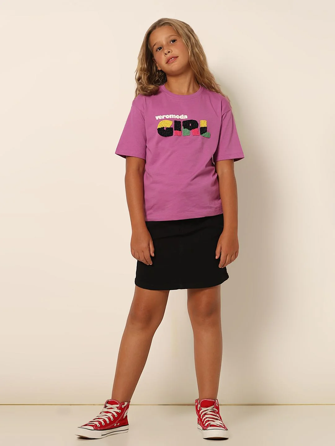 Girls Purple Bead Detail T-Shirt - Image 5