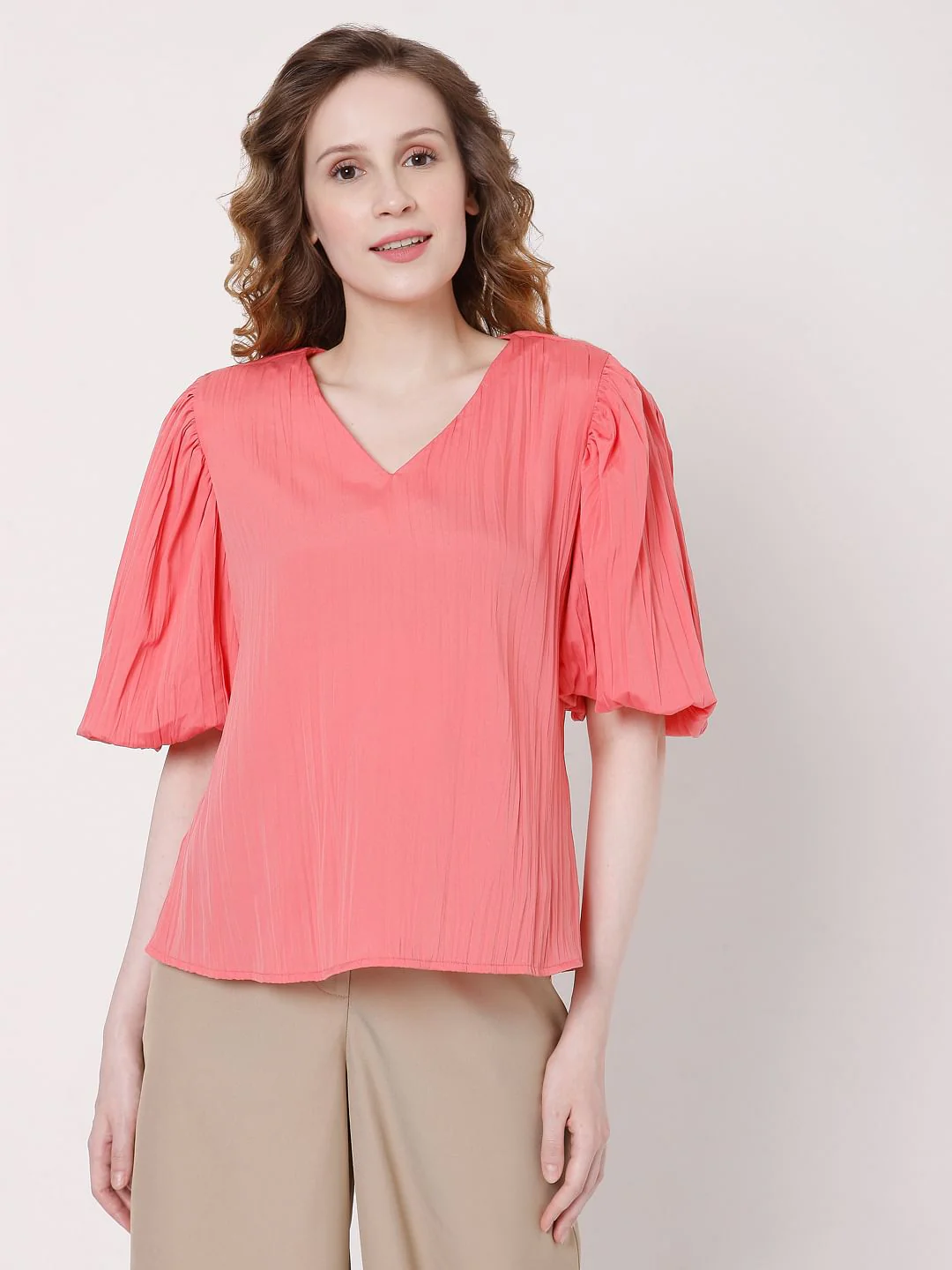 Pink V Neck Top - Image 2