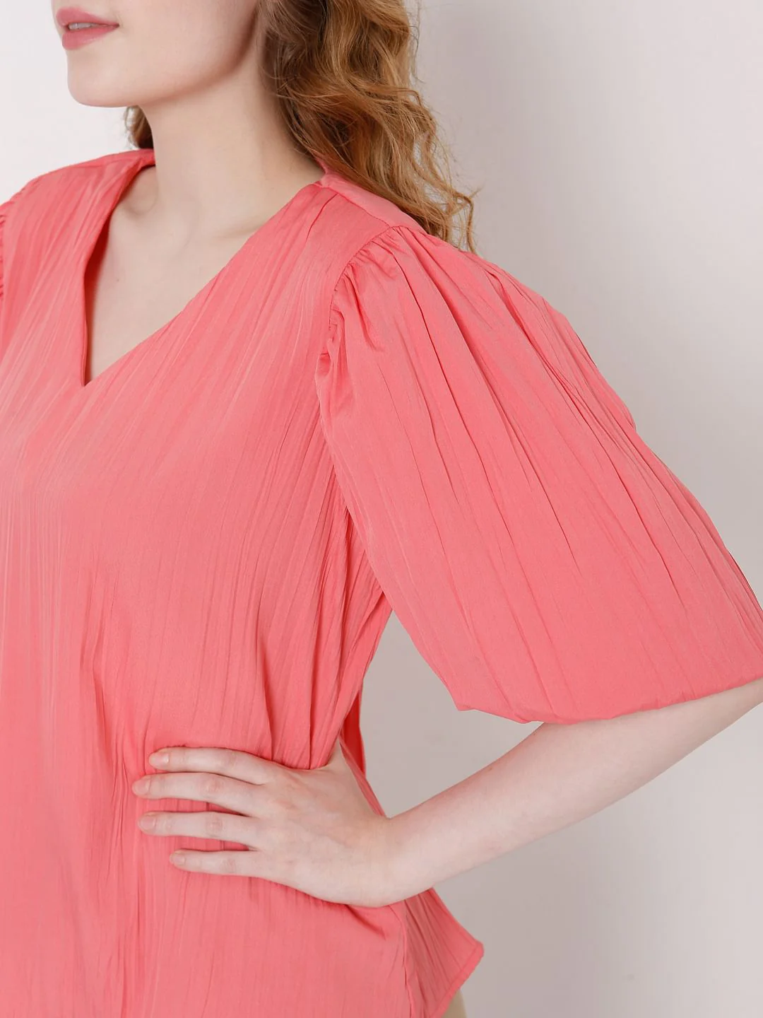 Pink V Neck Top - Image 6