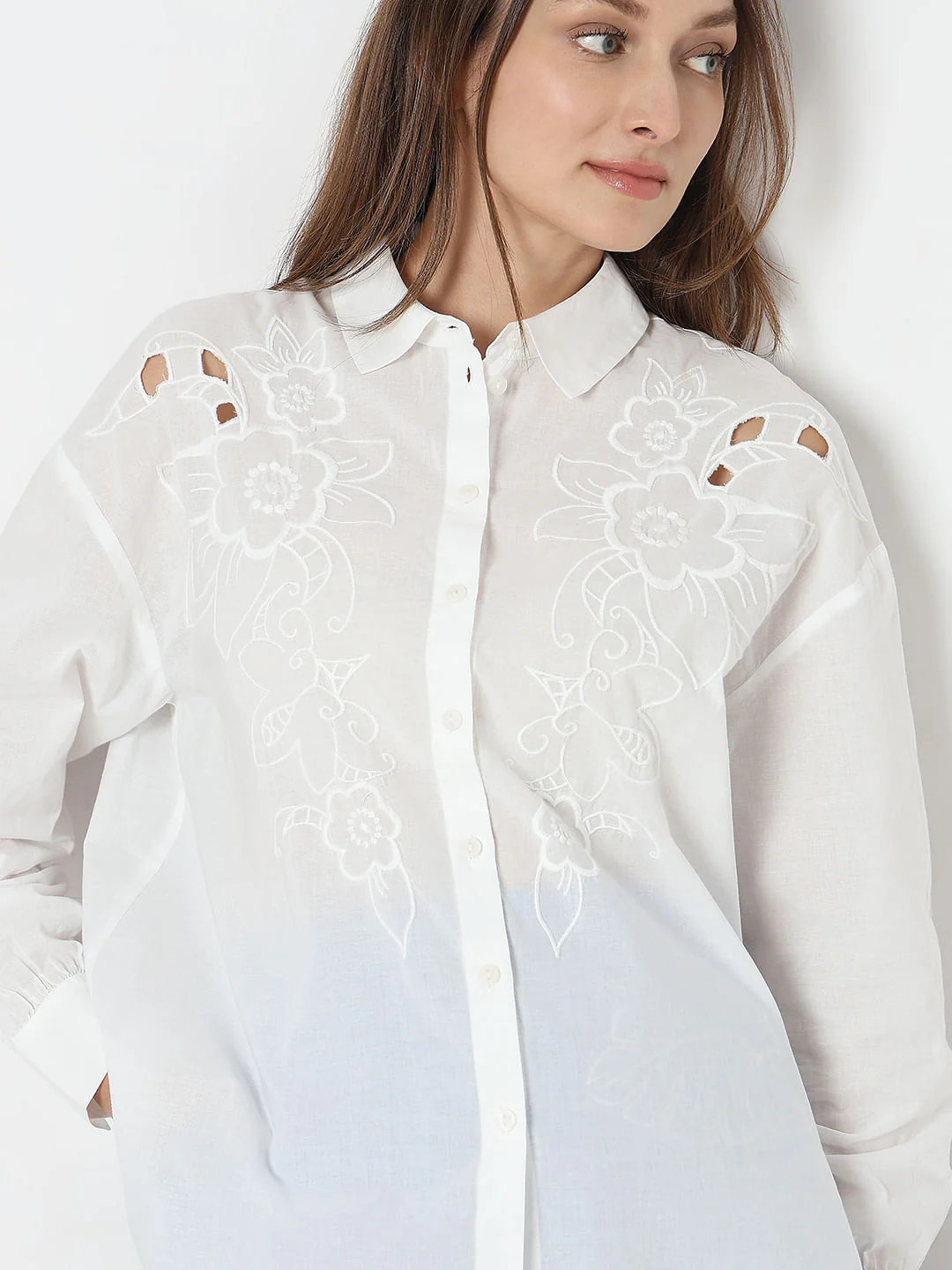 White Embroidered Shirt - Image 6