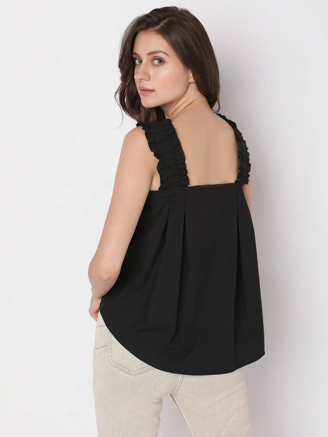 Black Square Neck Top - Image 4