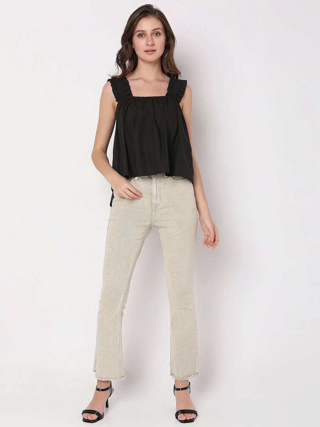 Black Square Neck Top - Image 5
