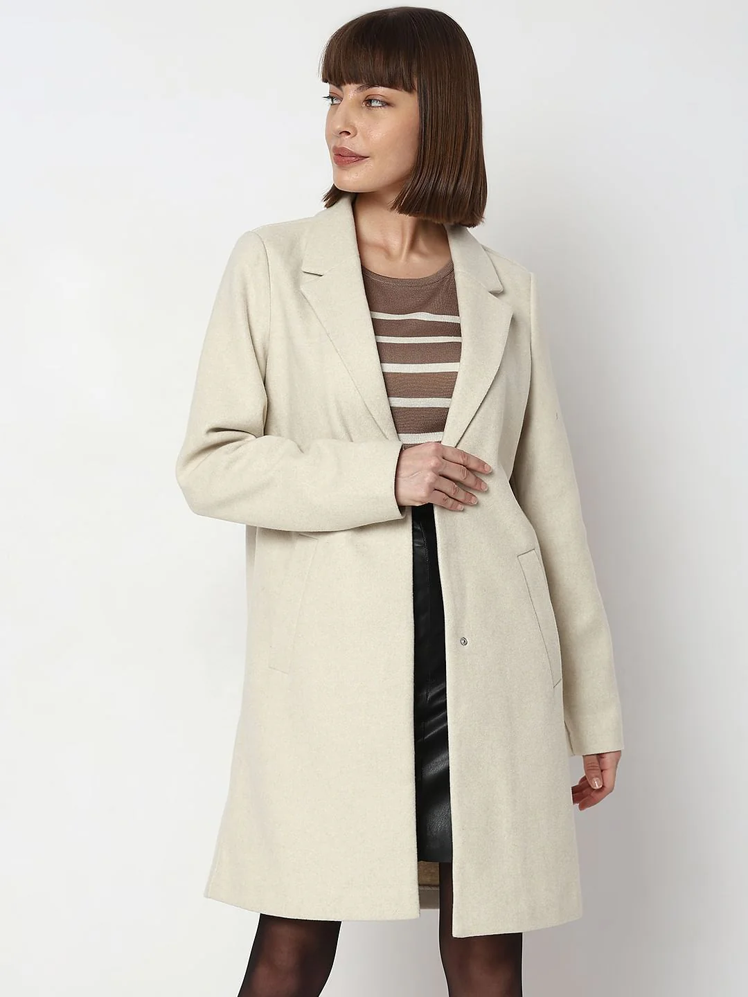 Beige Long Coat - Image 2