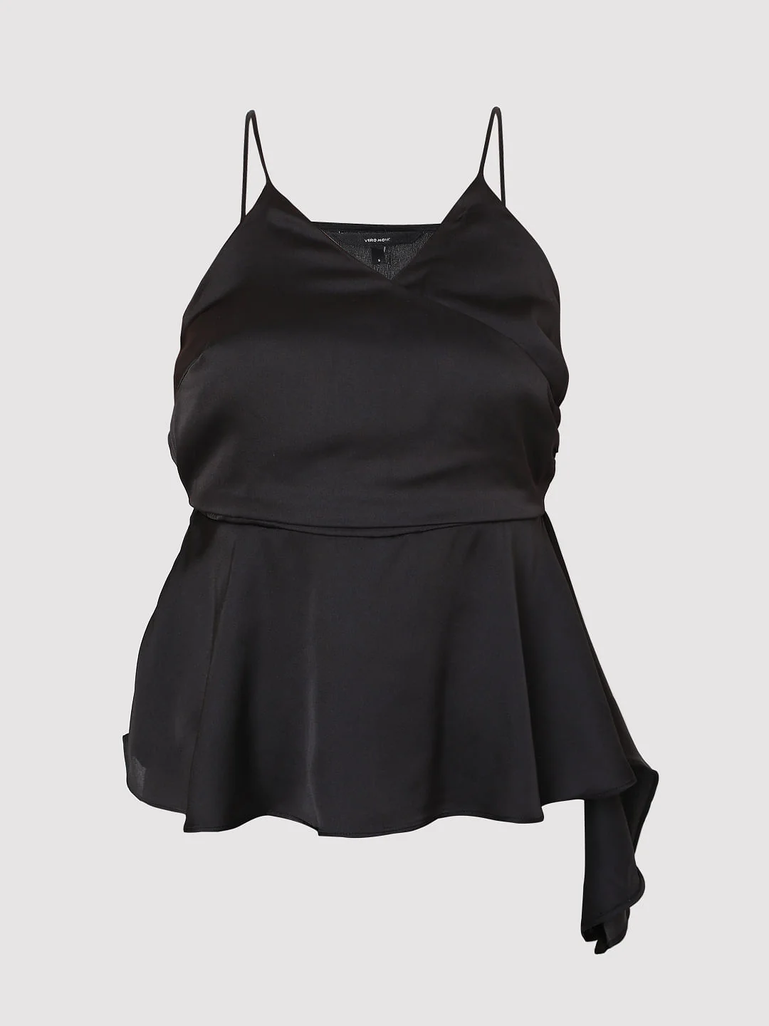Black Strappy Wrap Peplum Top - Image 7