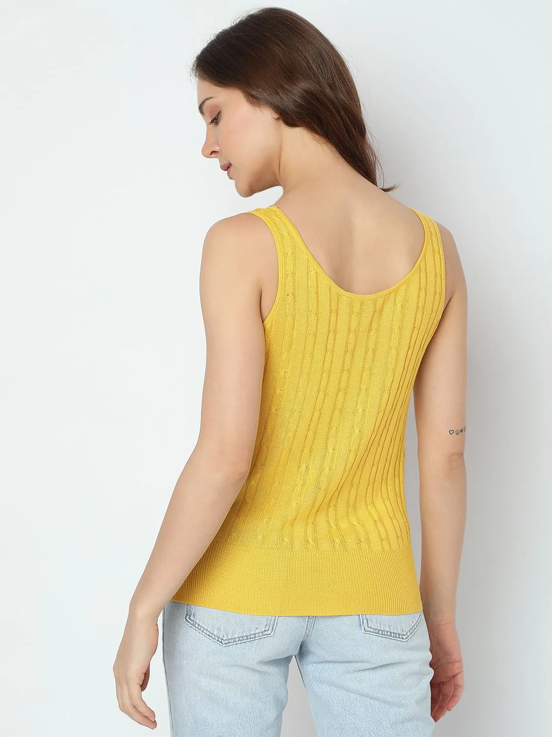 Yellow Cable Knit Top - Image 4