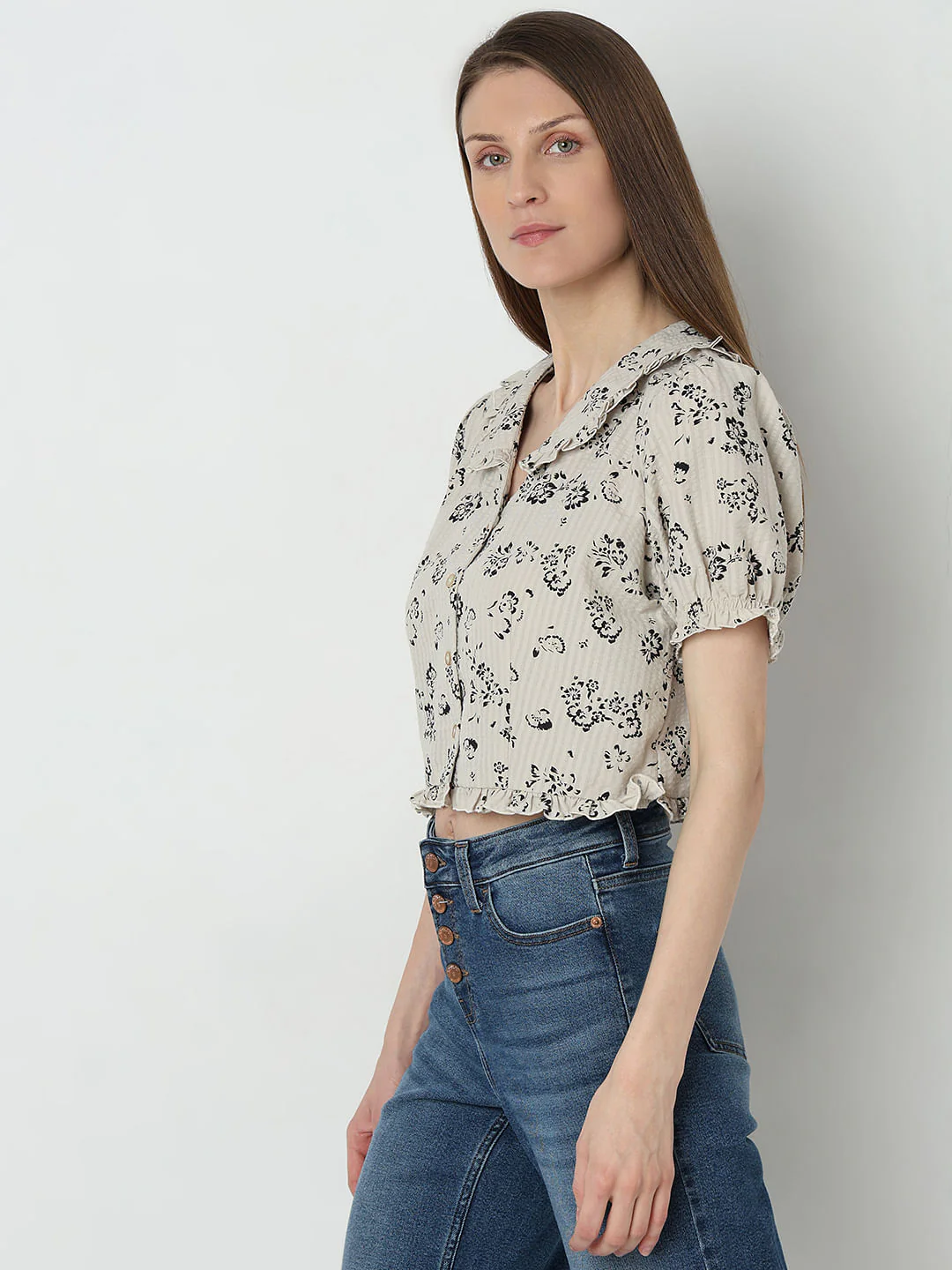Light Beige Printed Shirt - Image 3