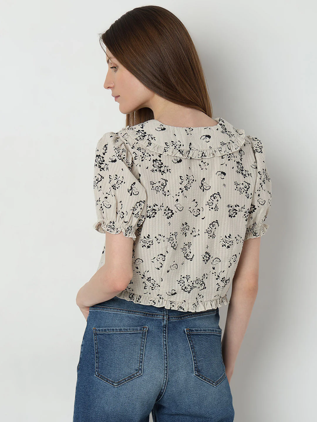 Light Beige Printed Shirt - Image 4