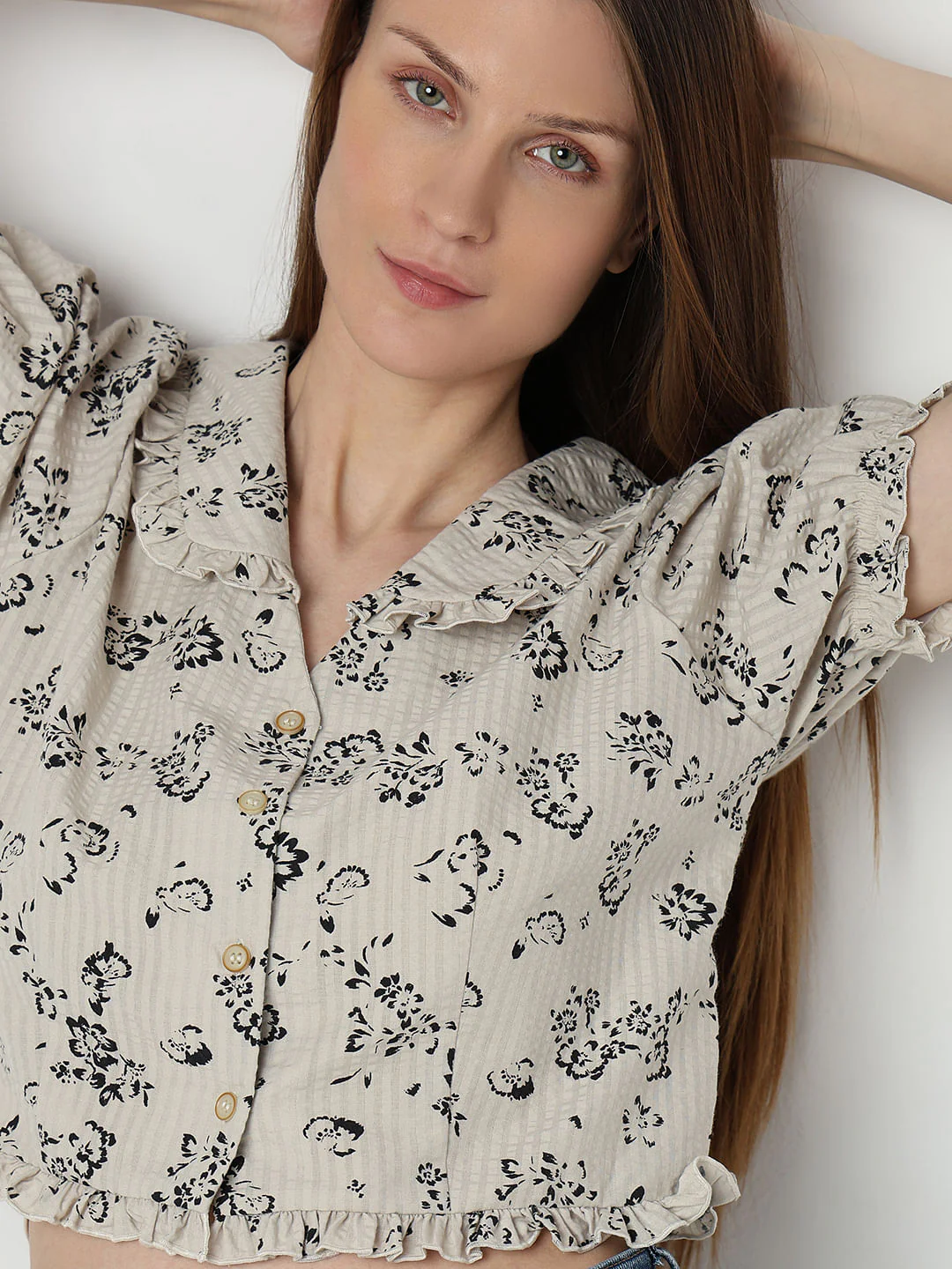 Light Beige Printed Shirt - Image 6