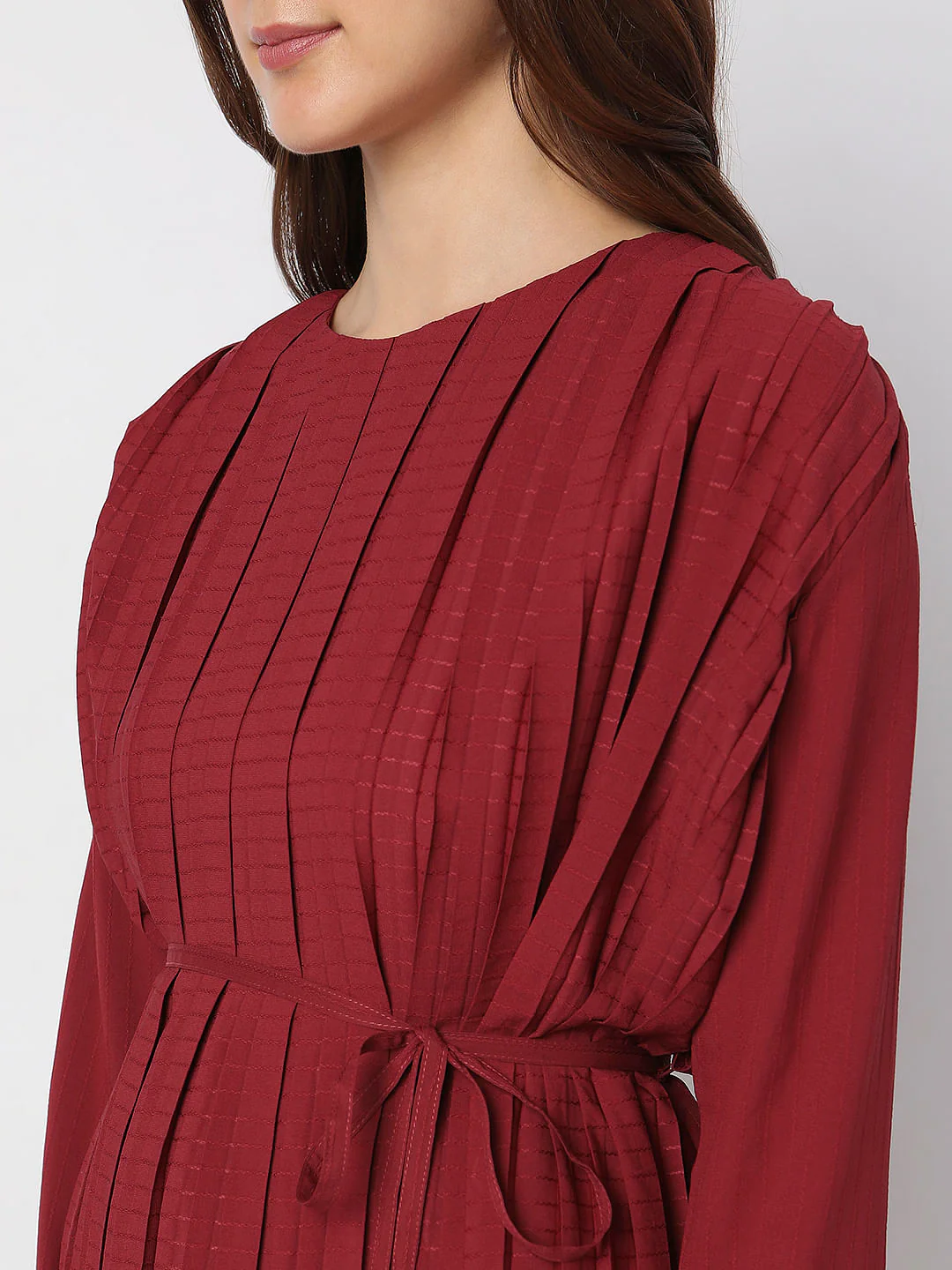Brick Red Pleated Top - Image 6