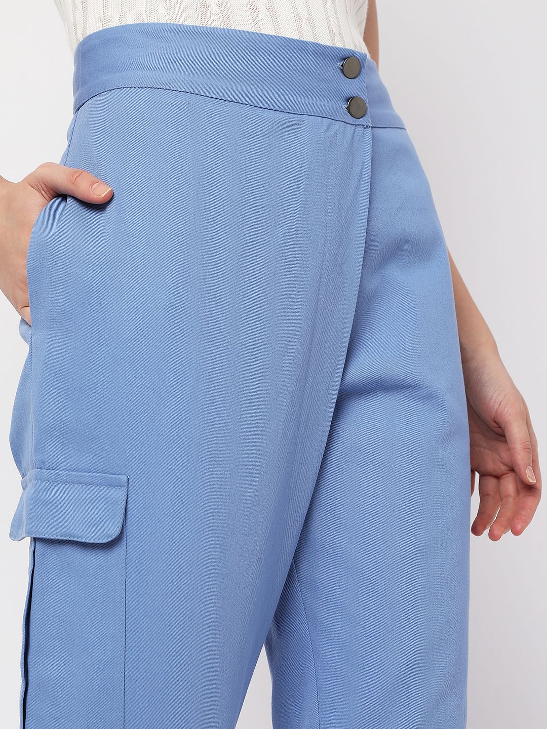Blue High Rise Pants - Image 5